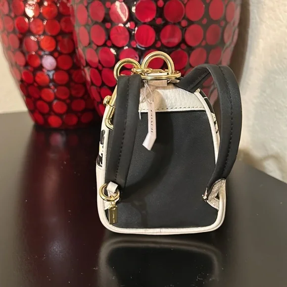 Coach NWT Mini Court Backpack Bag Charm With Floral Print - Picture 7 of 12